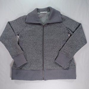 Woolrich Women's Size Medium Full Zip Fleece Jacket Coat Gray Collared Soft